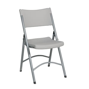 Light Gray Resin Folding Chair in Silver Set of 4