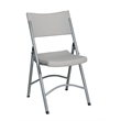 Light Gray Resin Folding Chair in Silver Set of 4