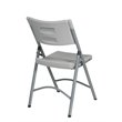 Light Gray Resin Folding Chair in Silver Set of 4