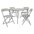 5 Piece Light Gray Resin Folding Table and Chair set