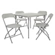 5 Piece Light Gray Resin Folding Table and Chair set