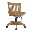 Deluxe Armless Wood Bankers Office Chair in Medium Brown