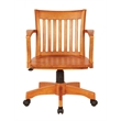 Deluxe Wood Bankers Office Chair with Wood Seat in Fruit Brown Wood