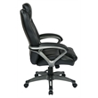 Bonded Leather Office Chair with Headrest in Black