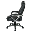 Bonded Leather Office Chair with Headrest in Black