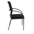 ProGrid Black Visitors Chair with Arms and Titanium Finish Fabric Seat