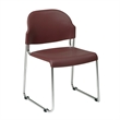OSP Home Furnishings Plastic Stacking Chair in Burgundy Red Set of 4