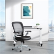 Office Star SPACE Air Grid Leather Office Chair in Black and Platinum