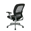 Office Star SPACE Air Grid Leather Office Chair in Black and Platinum