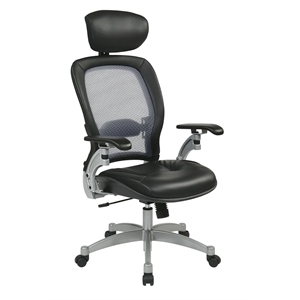 Office Star Space Seating Executive Bonded Leather Office Chair in Black