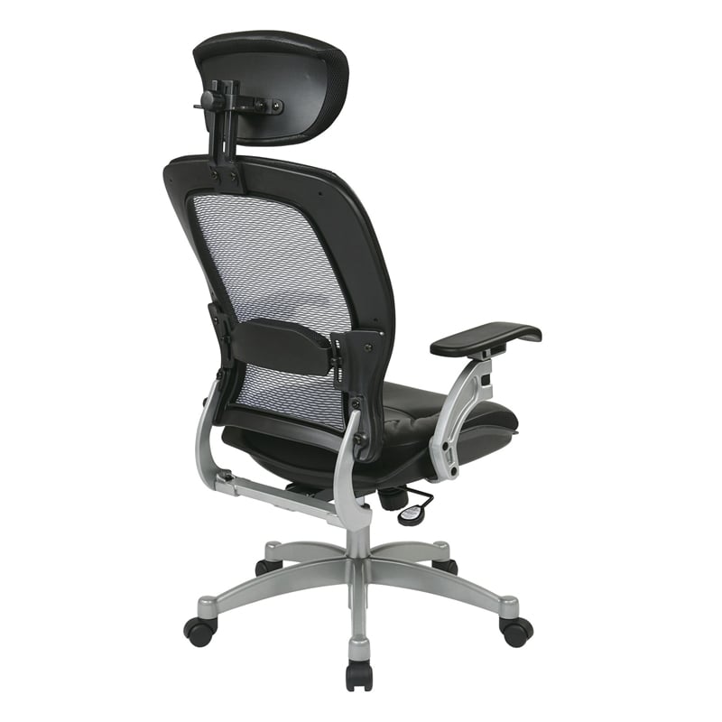 Office Star Space Seating Executive Bonded Leather Office Chair in Black