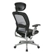 Office Star Space Seating Executive Bonded Leather Office Chair in Black