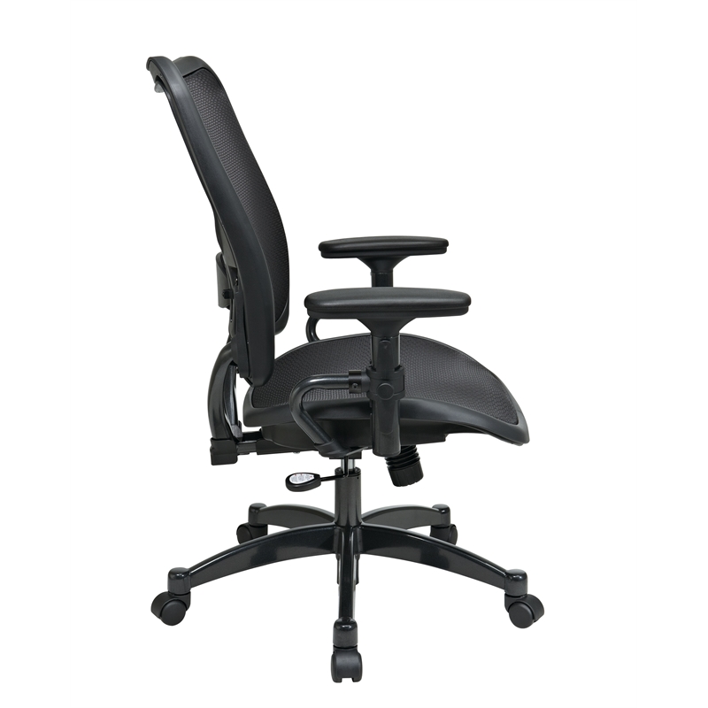 Air Grid Black Fabric Seat Back Adjustable Arms and Lumbar Managers Chair