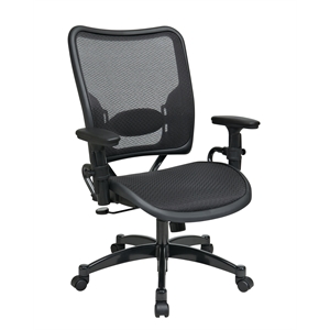 air grid black fabric seat back adjustable arms and lumbar managers chair