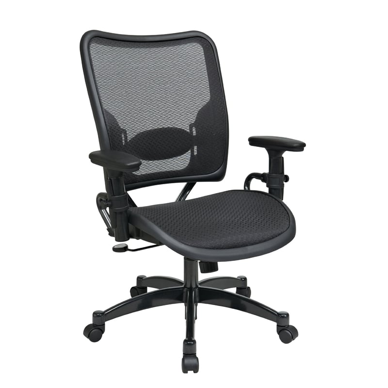Air Grid Black Fabric Seat Back Adjustable Arms and Lumbar Managers Chair