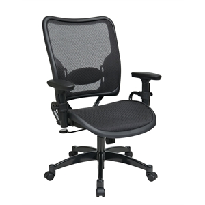Air Grid Black Fabric Seat Back Adjustable Arms and Lumbar Managers Chair