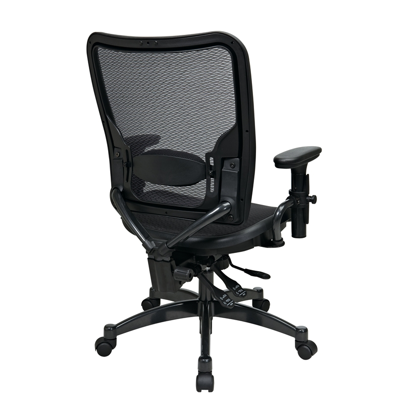 Professional Dual Function Ergonomics AirGrid Chair in Black Fabric