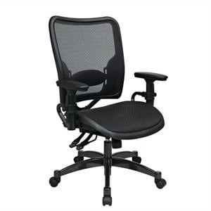 professional dual function ergonomics airgrid chair in black fabric