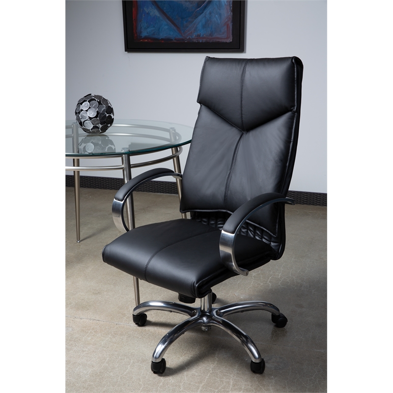 High Back Black Executive Leather Office Chair Cymax Business