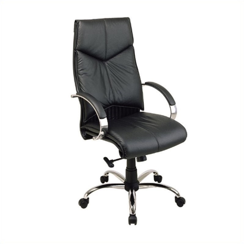 High Back Black Executive Leather Office Chair | Cymax Business