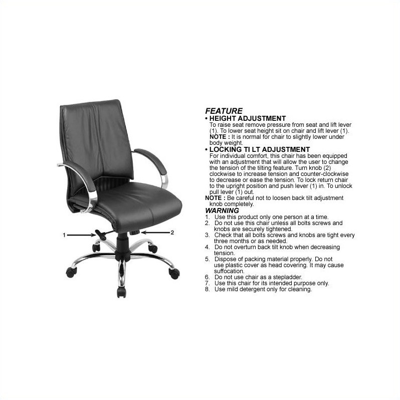 deluxe pu executive office chair