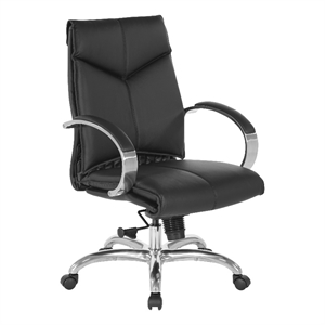 Deluxe Mid Back Black Executive Leather Office Chair