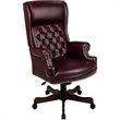 Traditional Vinyl Executive Office Chair in Mahogany