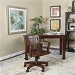 Deluxe Wood Banker's Office Chair with Wood Seat in Espresso