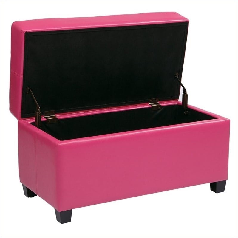 Vinyl Storage Ottoman in Pink MET804VPB261