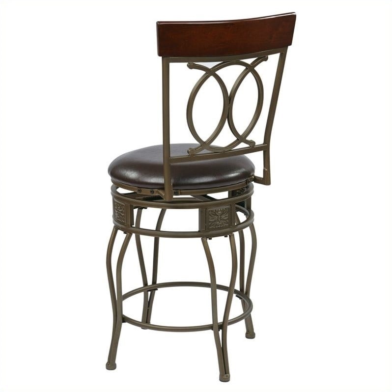 24" Metal Swivel Counter Stool in Espresso CSM2524ES