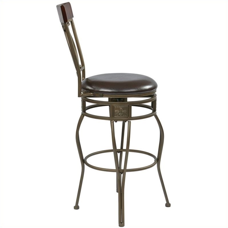 30" Metal Swivel Bar Stool in Espresso CSM2530ES