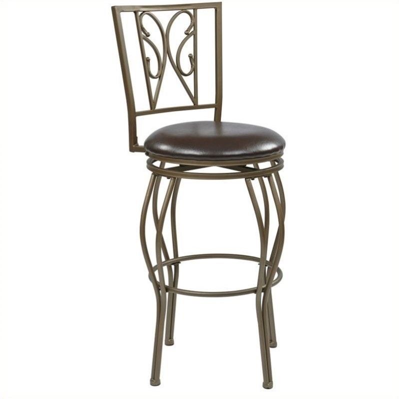 Cosmo Metal Swivel Barstool with Espresso Seat CSM2730ES
