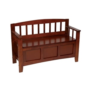 Metro Entry Way Bench in Engineered Wood with Walnut Brown finish