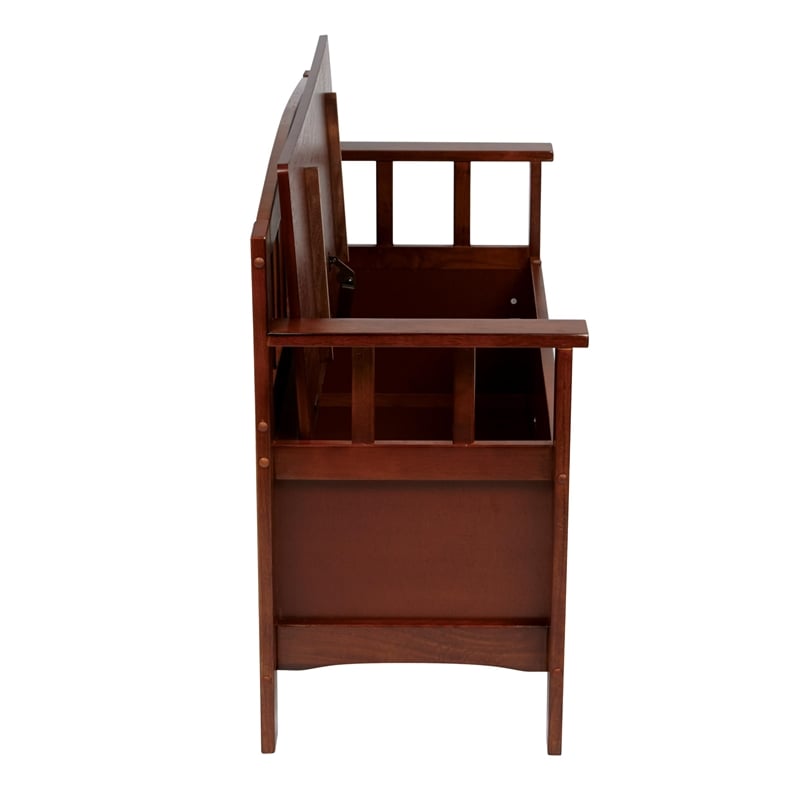 Metro Entry Way Bench in Engineered Wood with Walnut Brown finish