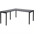 Prado Complete L Black Workstation Laminated Top with Metal Legs