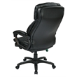 Oversized Faux Black Leather Executive Chair with Padded Loop Arms