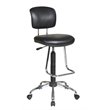 Chrome and Black Drafting Vinyl Economical Chair with Footrest