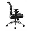 Air Grid Back Black Bonded Leather Seat Chair with 4 Way Adjustable Flip Arms