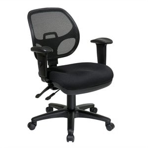 ergonomic task office chair with adjustable arms in coal black