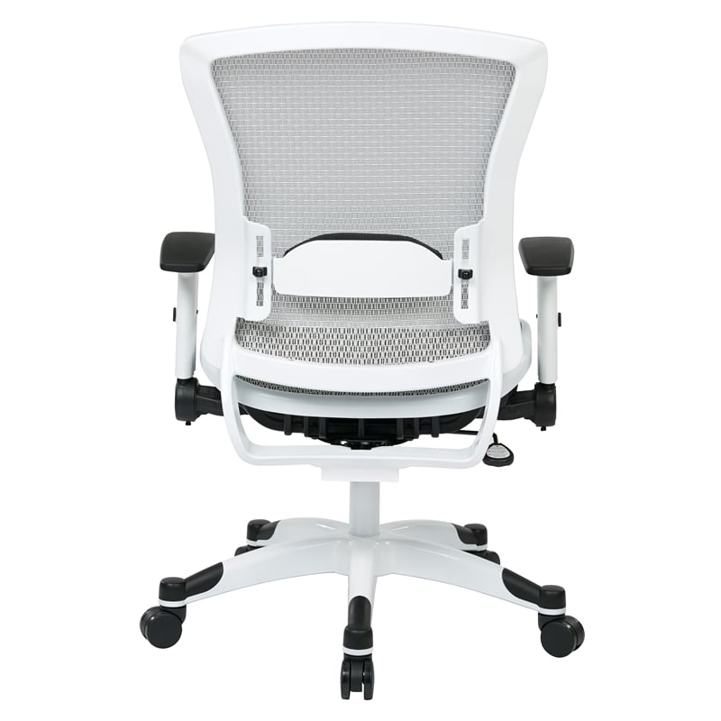 Managers White Office Chair with Padded Mesh Seat