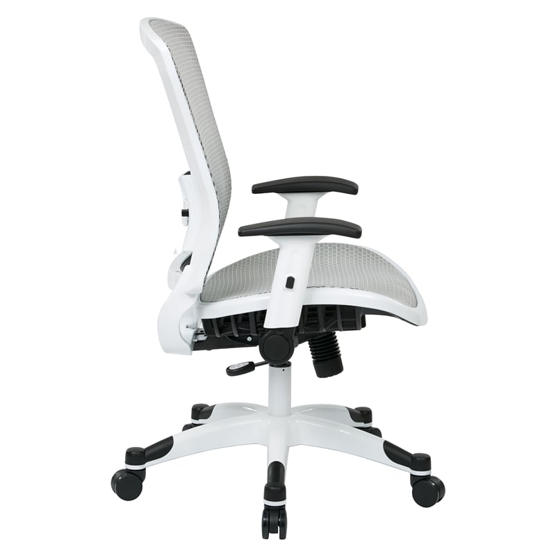 Managers White Office Chair with Padded Mesh Seat