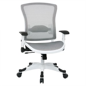 managers white office chair with padded mesh seat