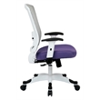 Managers Chair Purple Fabric Padded Mesh Seat and Back with Flip Arms
