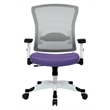 Managers Chair Purple Fabric Padded Mesh Seat and Back with Flip Arms