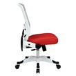SPACE White Frame Red Managers Chair Padded Mesh Seat and Back with Flip Arms