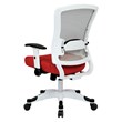 SPACE White Frame Red Managers Chair Padded Mesh Seat and Back with Flip Arms