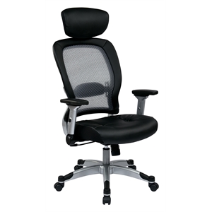 Professional Light Air Grid Back Chair with Headrest in Gray Fabric