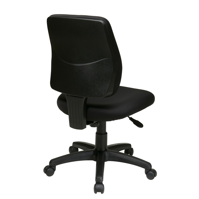 Task Office Chair with Ratchet Back Height Adjustment in Coal Black Fabric
