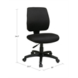 Task Office Chair with Ratchet Back Height Adjustment in Coal Black Fabric