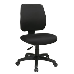 Task Office Chair with Ratchet Back Height Adjustment in Coal Black Fabric
